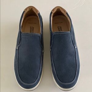 Johnson & Murphy -Bowling Moc Venetian blue slip on shoes